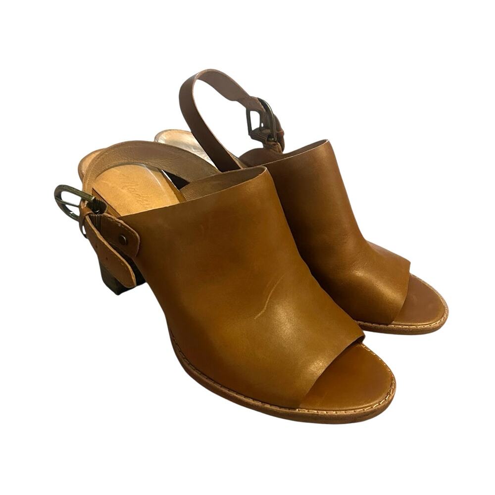 Women 9 Madewell The Riley Convertible Slingback Mule English Saddle Brown